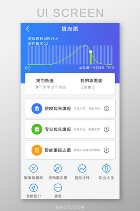 填志愿APP主页UI移动界面