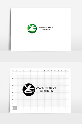 绿色矢量环保能源公司logo标志VI应用