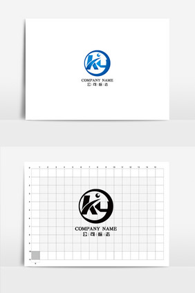 蓝色矢量防水器材logo标志VI应用