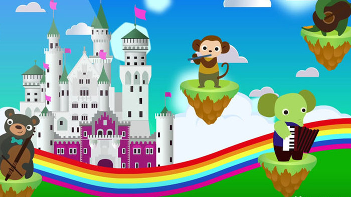 卡通动物城堡唱歌背景