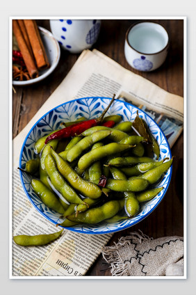 盐水毛豆凉菜海报背景