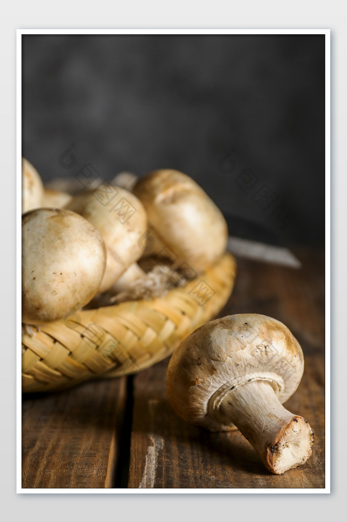 中式蘑菇菌菇配图海报