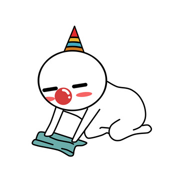 原创可爱卡通红鼻子先生拖地动态表情包