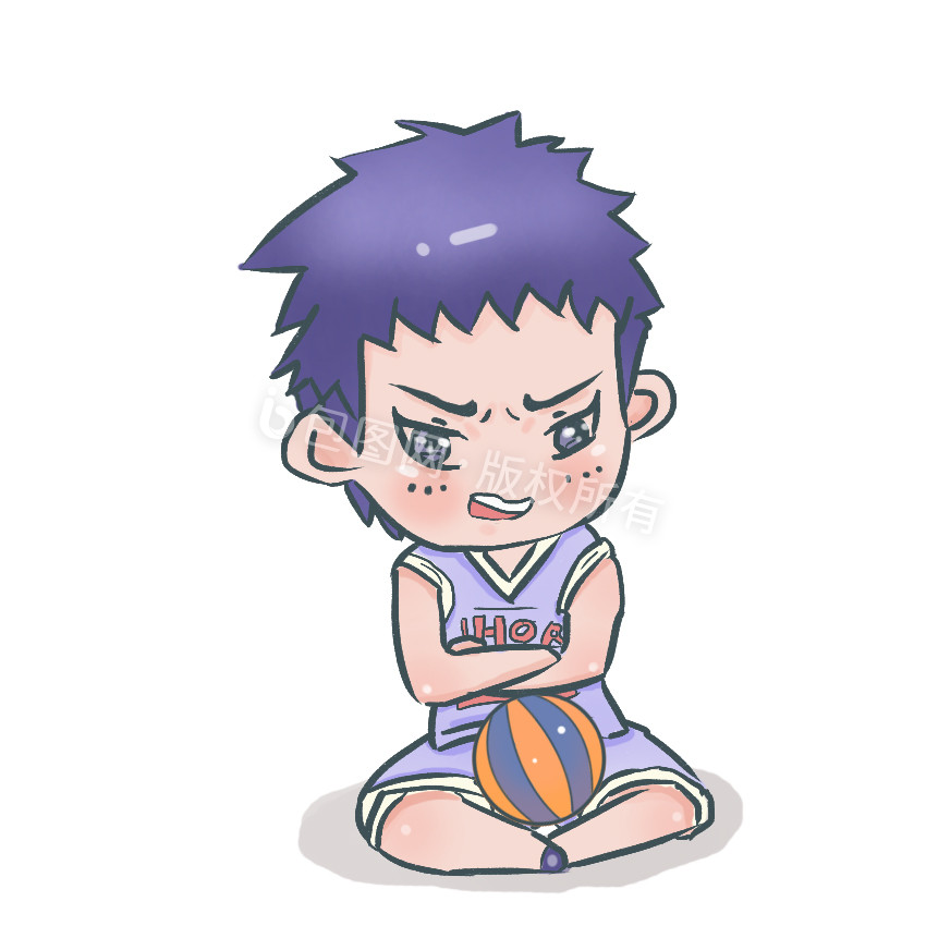 版可爱篮球少年生气表情