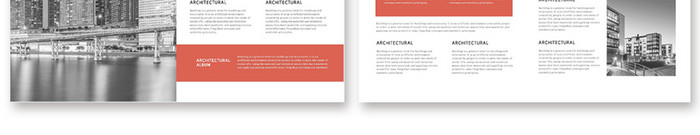 红色商务风格建筑画册