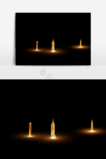 简约灯光建筑装饰元素图片