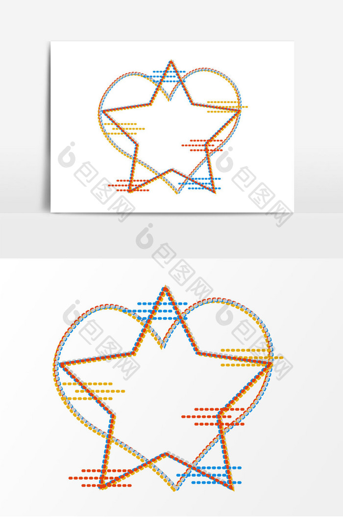 五角星故障风边框元素