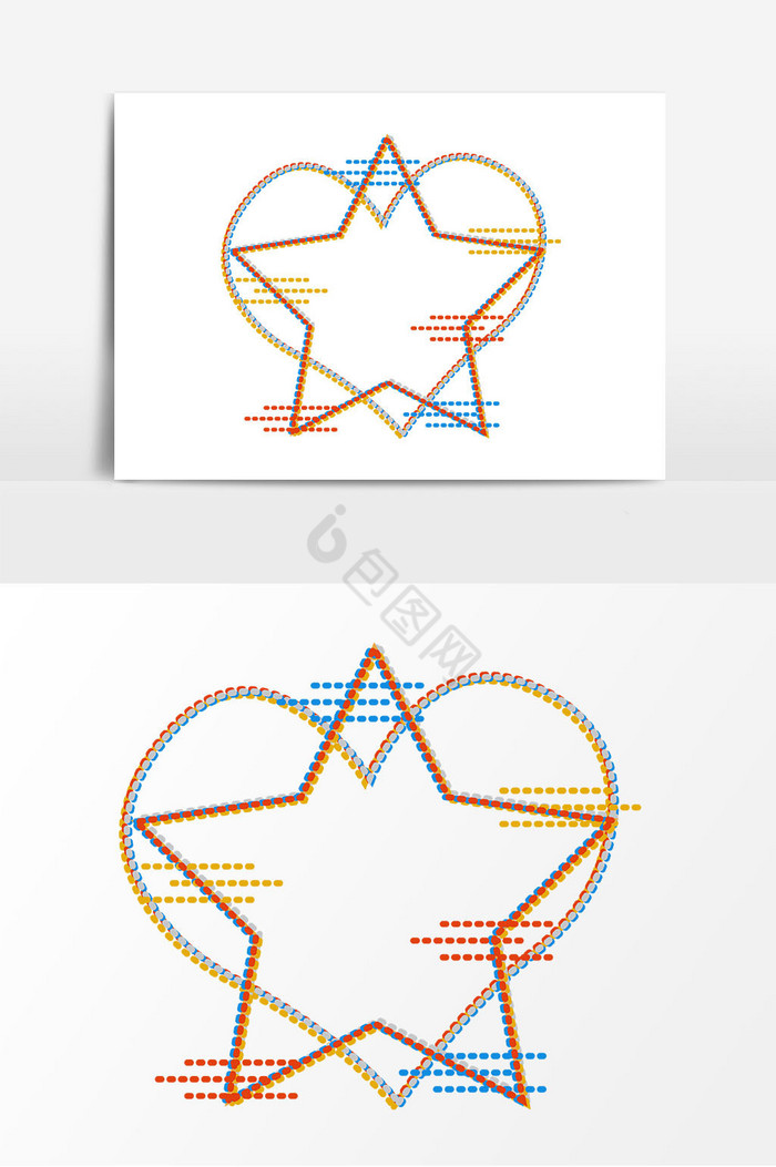 五角星故障风边框图片