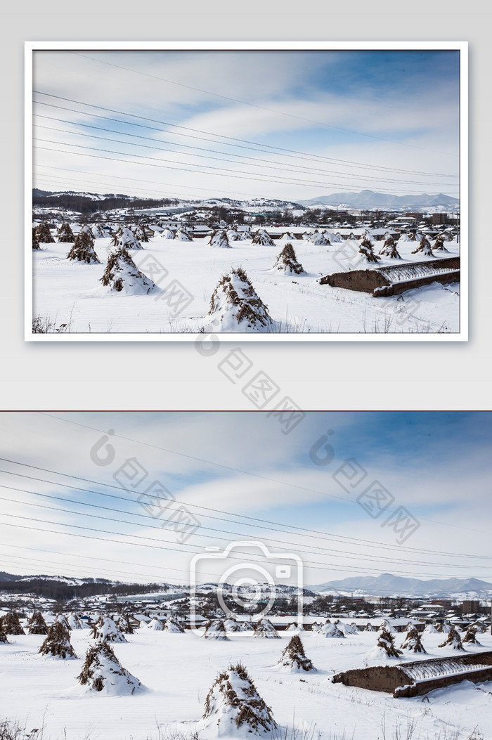 冬季东北乡村雪景