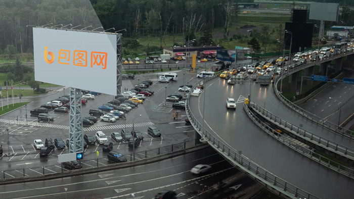 大型立交桥户外广告牌设计合成AE模板
