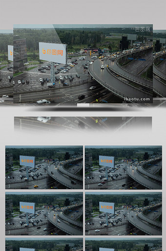 大型立交桥户外广告牌设计合成AE模板图片