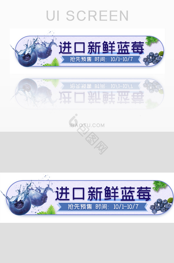 蓝莓水果活动胶囊banner图片