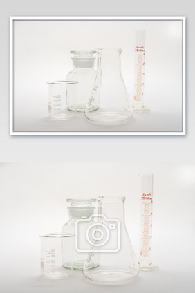 化学实验器材白底摄影图