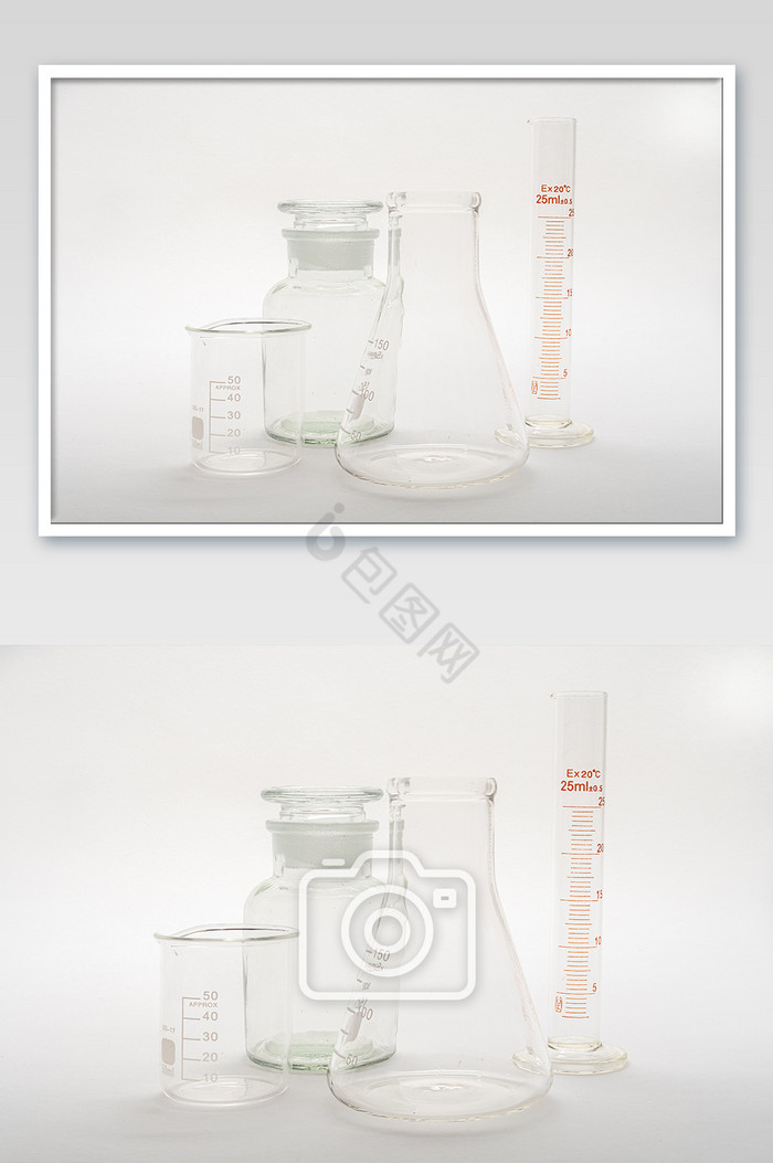 化学实验器材白底摄影图图片