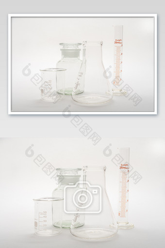 化学实验器材白底摄影图图片