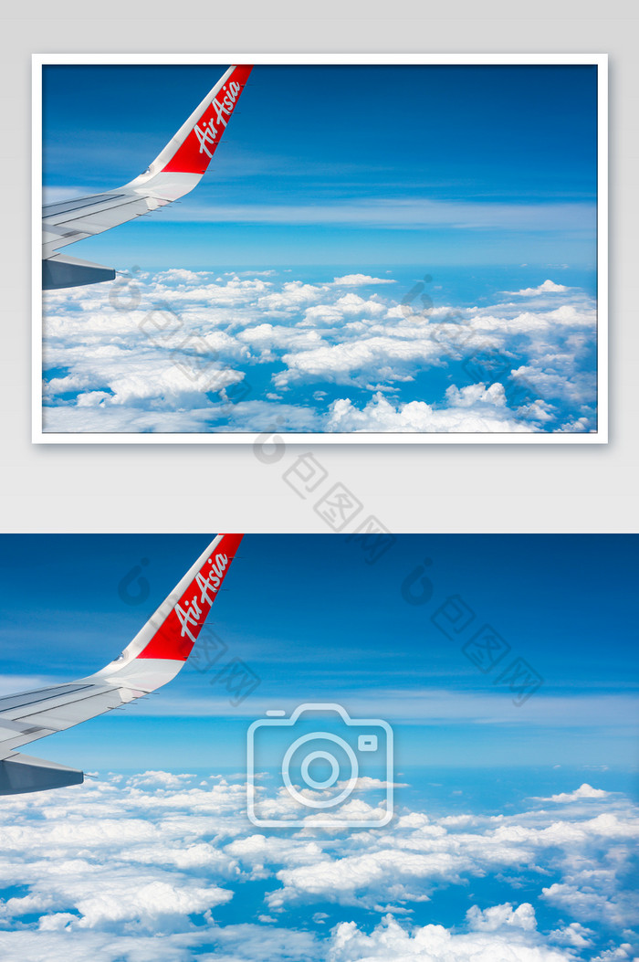 蓝天飞机窗外大气图图片图片