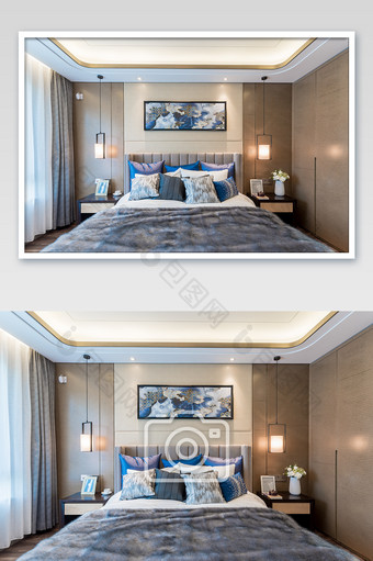 优雅精致的卧室家居软装搭配摄影图图片