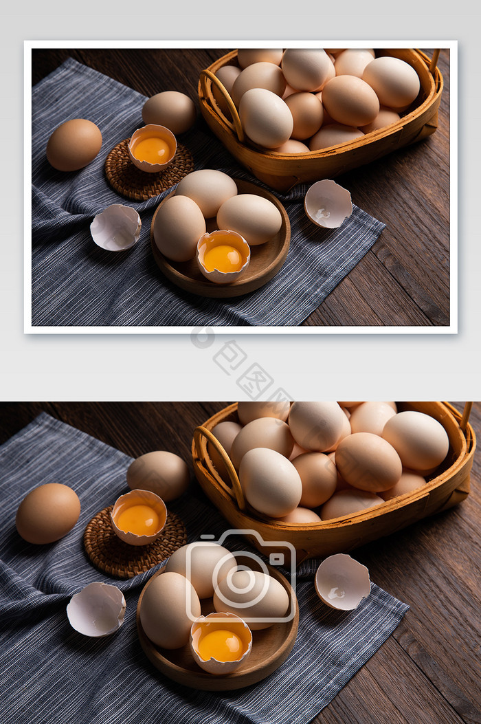 新鲜健康土鸡蛋场景摄影图片
