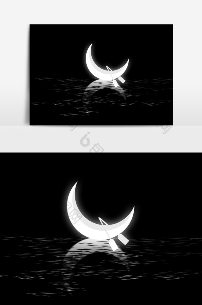 七夕月亮船形象元素