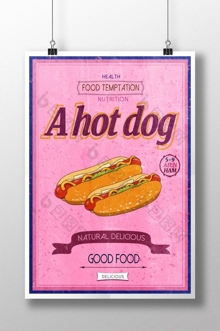 老式热狗和香肠食品图片图片