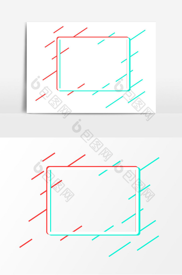 长方形故障风边框图片图片