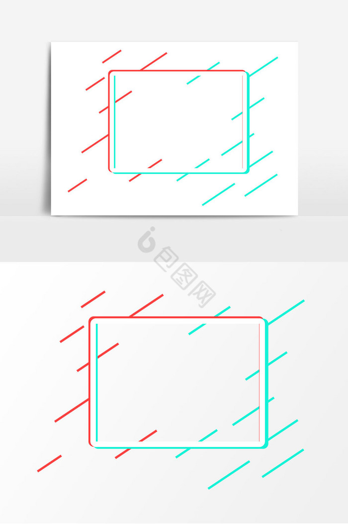 长方形故障风边框图片