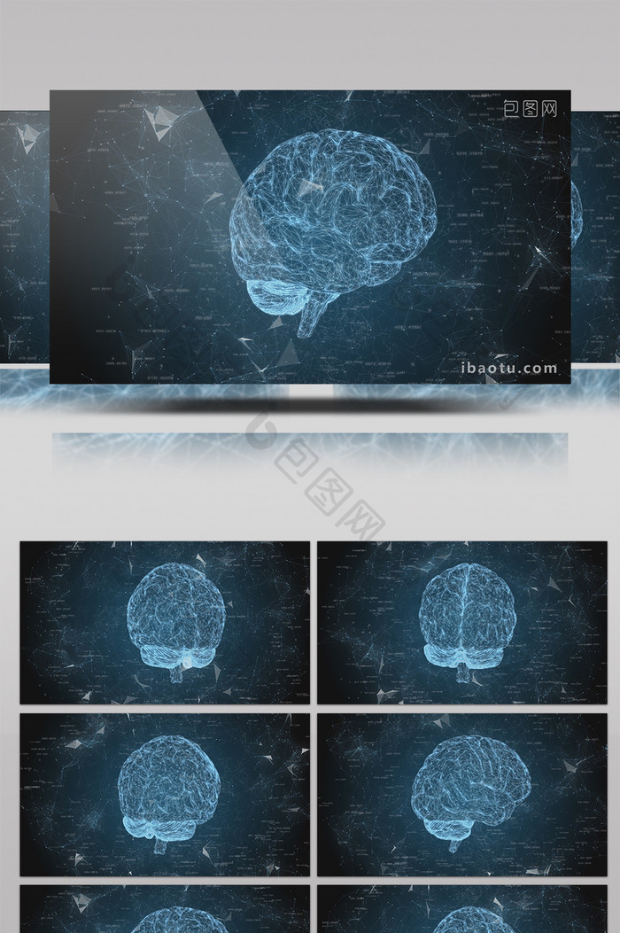 科技线框大脑高清背景视频素材