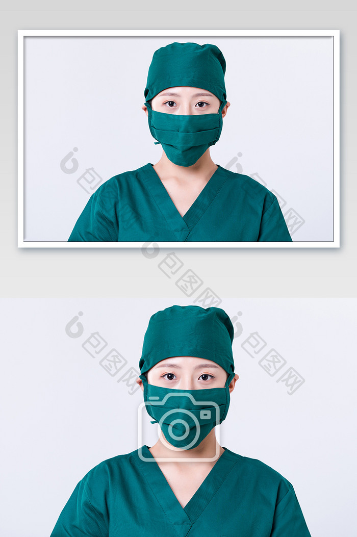 女医生手术服摄影图
