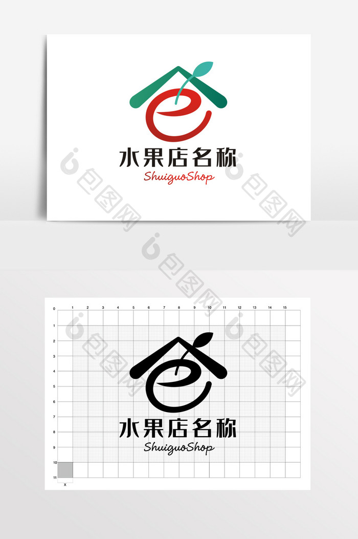 水果店网店水果代购LOGO标志VI