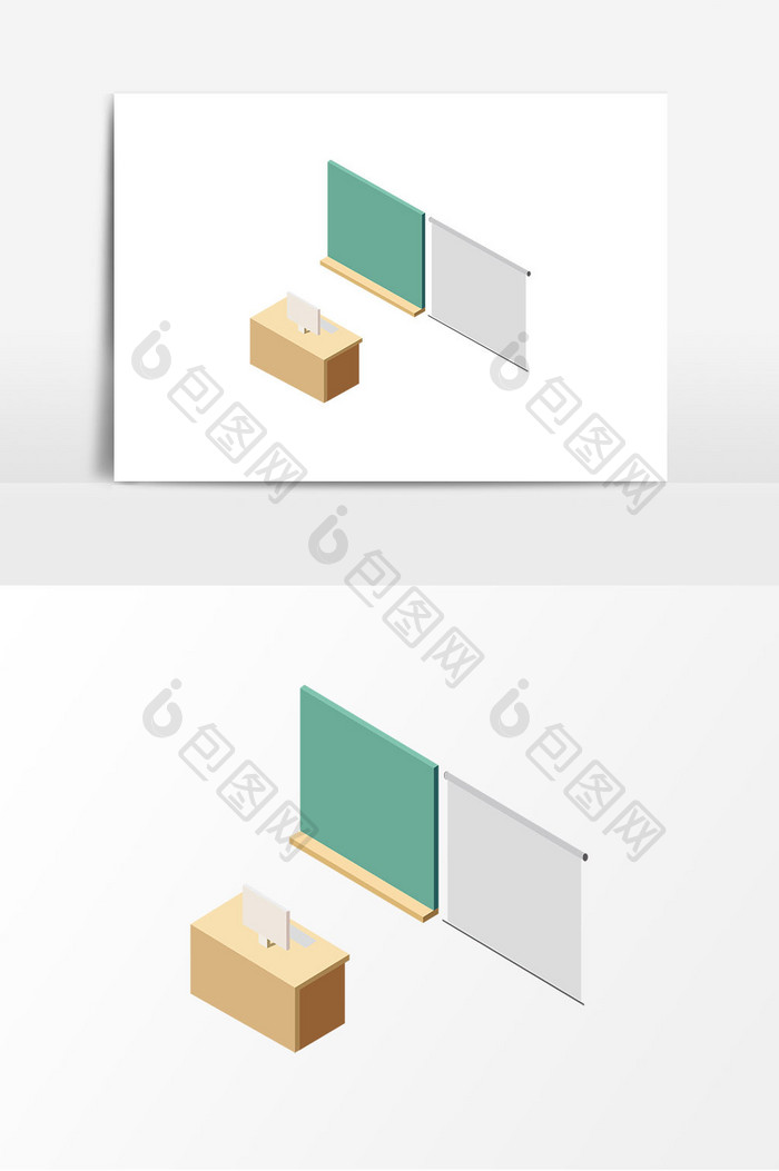 2.5D立体拟真电教室建模元素