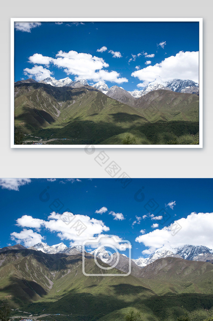 甘孜藏区雪山风光公路摄影图片