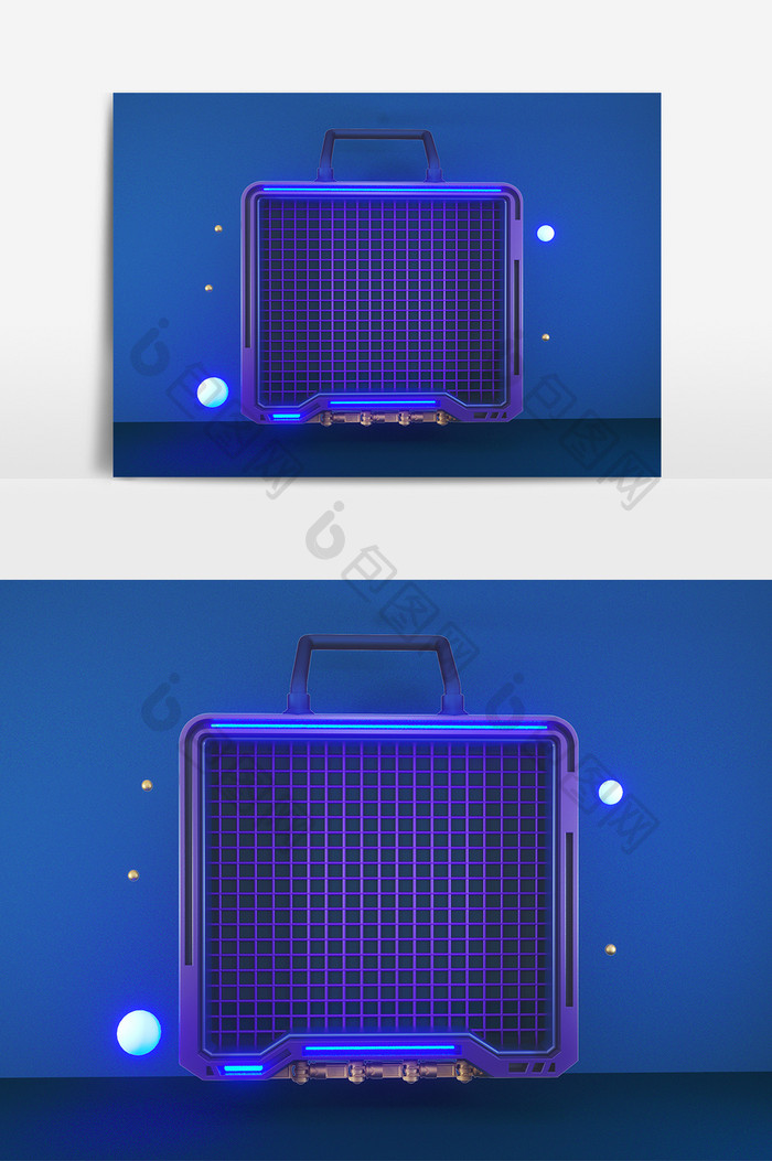 C4D蓝色简约大气科技感电商促销装饰框