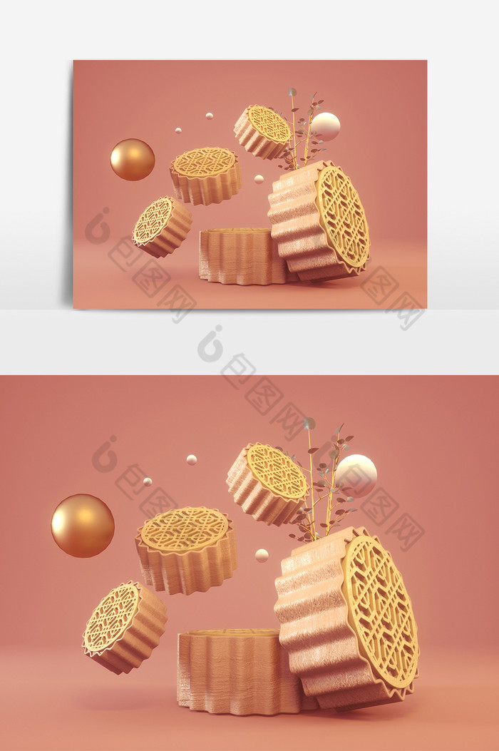 C4D月饼装饰图片图片