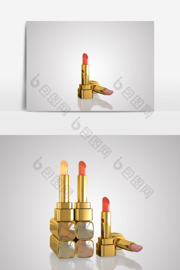 C4D彩妆化妆品口红产品渲染模型