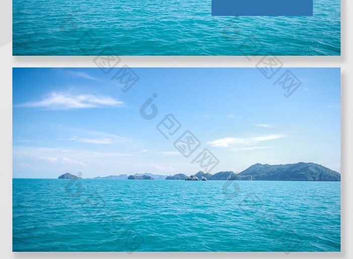蓝色简约旅游业图片展示旅游相册PPT背景
