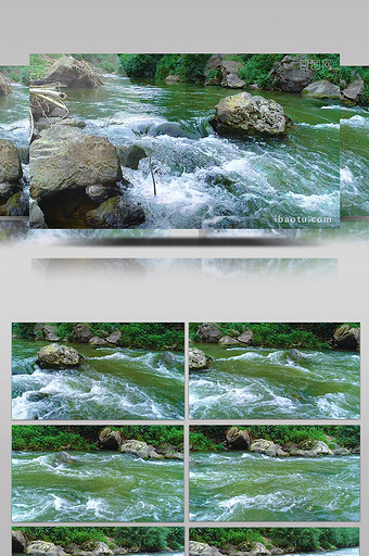 慢动作拍摄青绿色河水图片