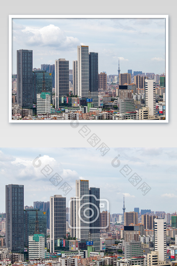 航拍天际线高新区城市高楼建筑群摄影图