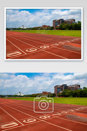 校园运动跑道校园运动场摄影图