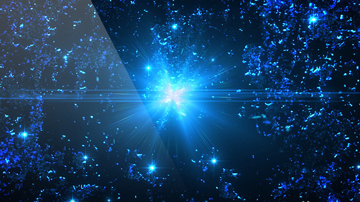 绚丽蓝色粒子空间动画素材背景特效视频