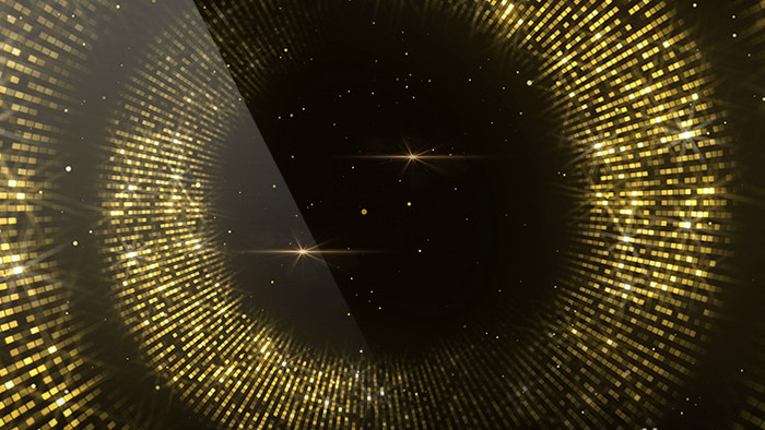 金色粒子缩放空间动画素材背景特效视频