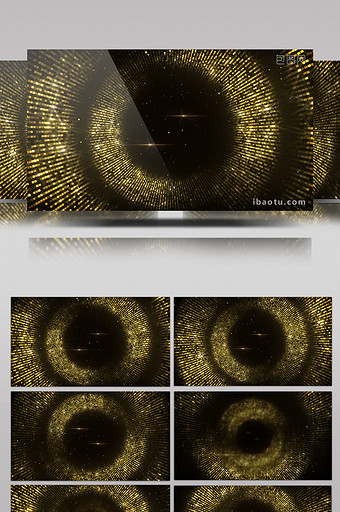 金色粒子缩放空间动画素材背景特效视频图片