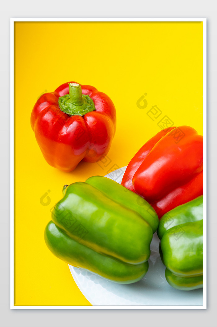 内部结构蔬菜时尚青椒绿色清新摄影图