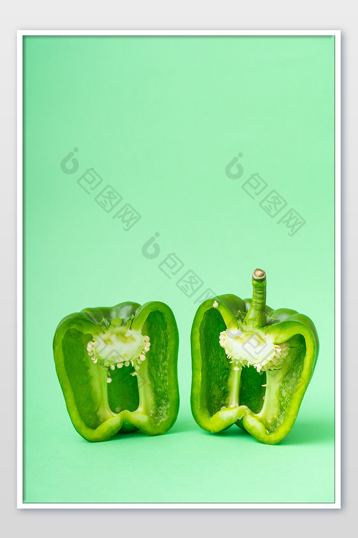绿色清新内部结构蔬菜时尚青椒摄影图