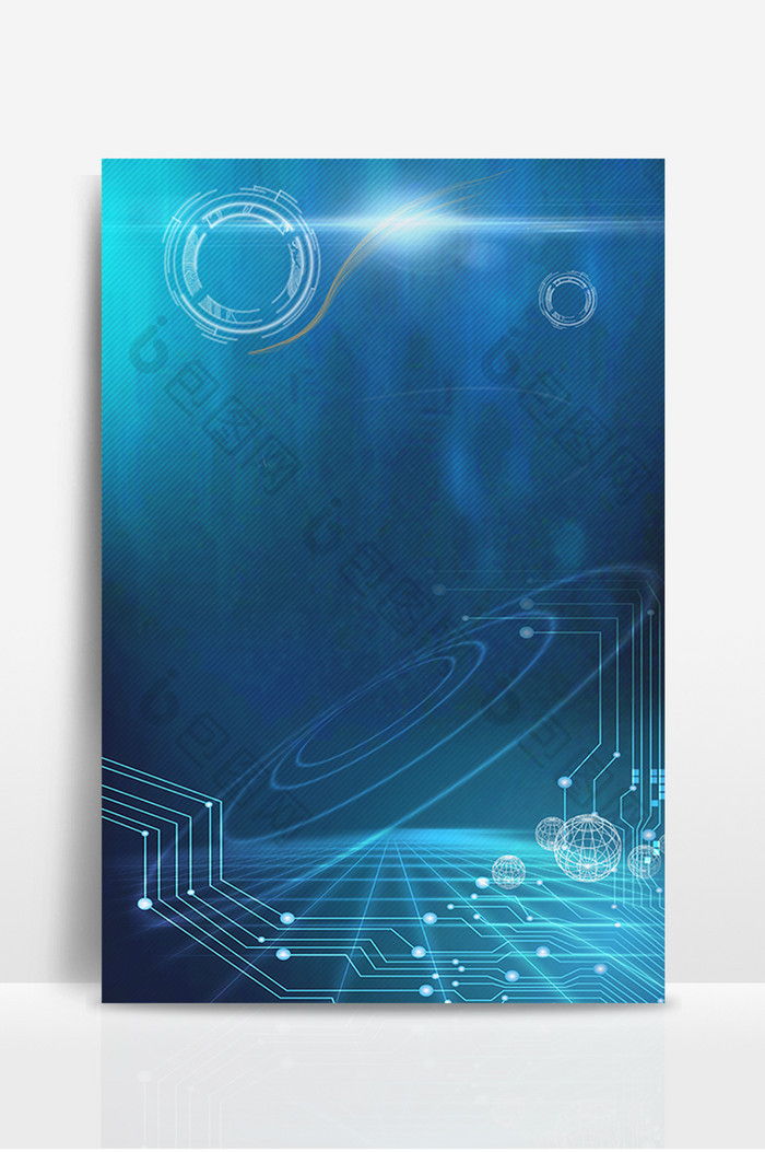 蓝色科技界面线条海报背景