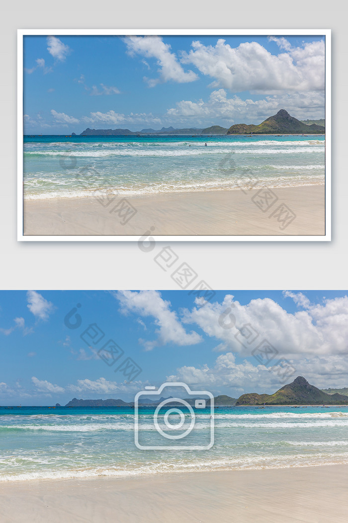 洁白印度尼西亚龙目岛海边沙滩摄影图片图片