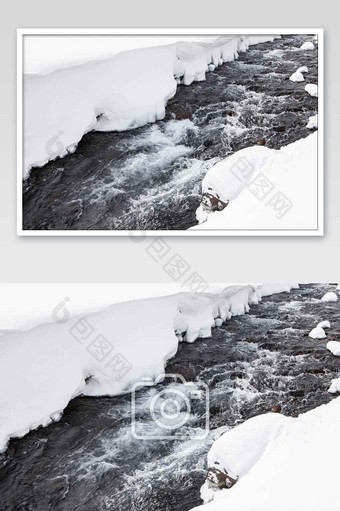 冰雪温泉摄图图片