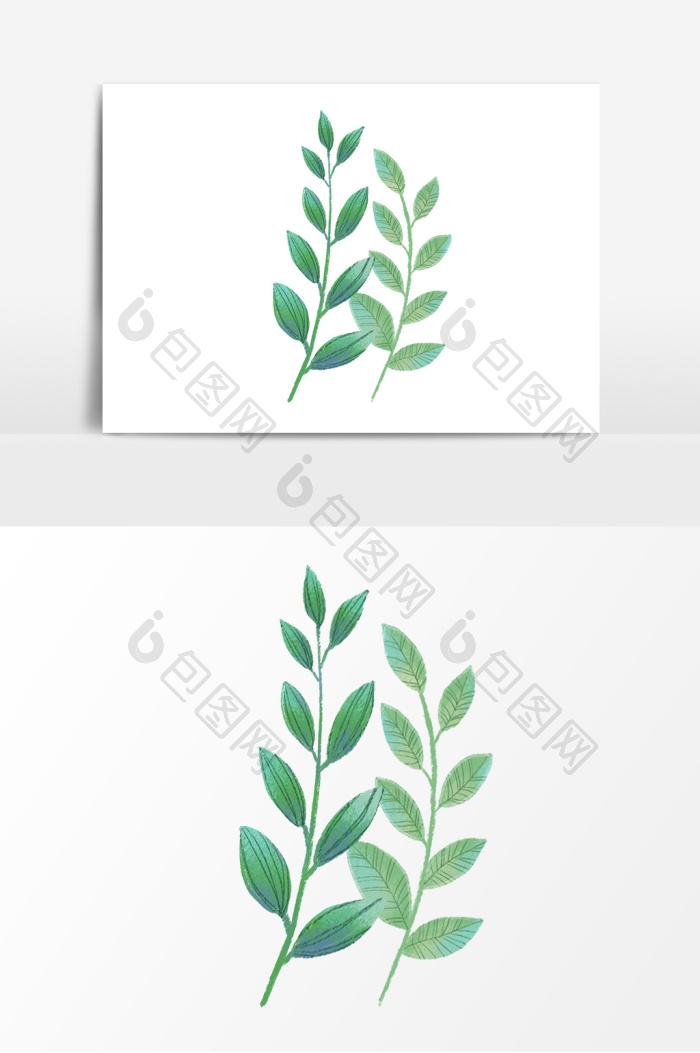 植物手绘小清新叶子 Psd素材 包图网