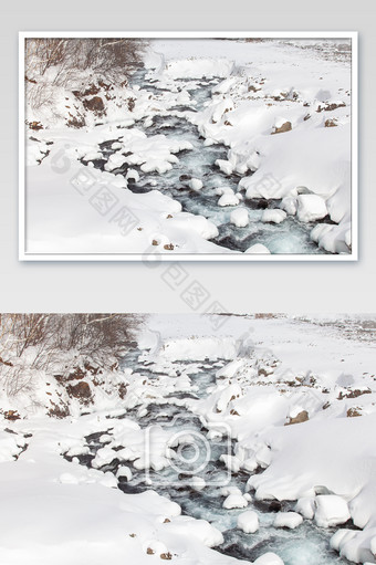 冬季暴雪温泉摄影图片