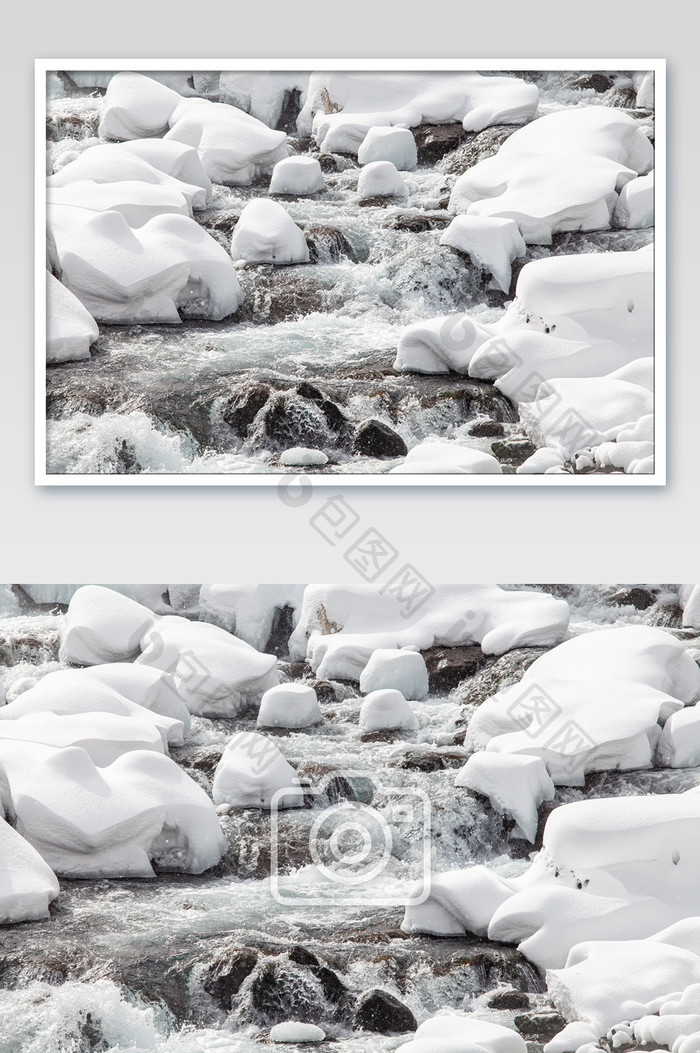 冰雪温泉摄影图片