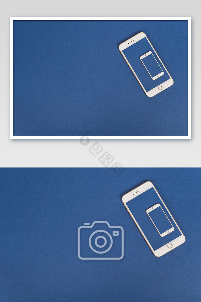 蓝色单色创意手机合成图片